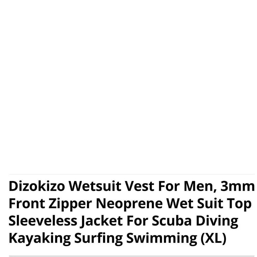 Dizokizo Wetsuit Vest Men S Black Excellent 3mm Neoprene Front Zip Sleeveless